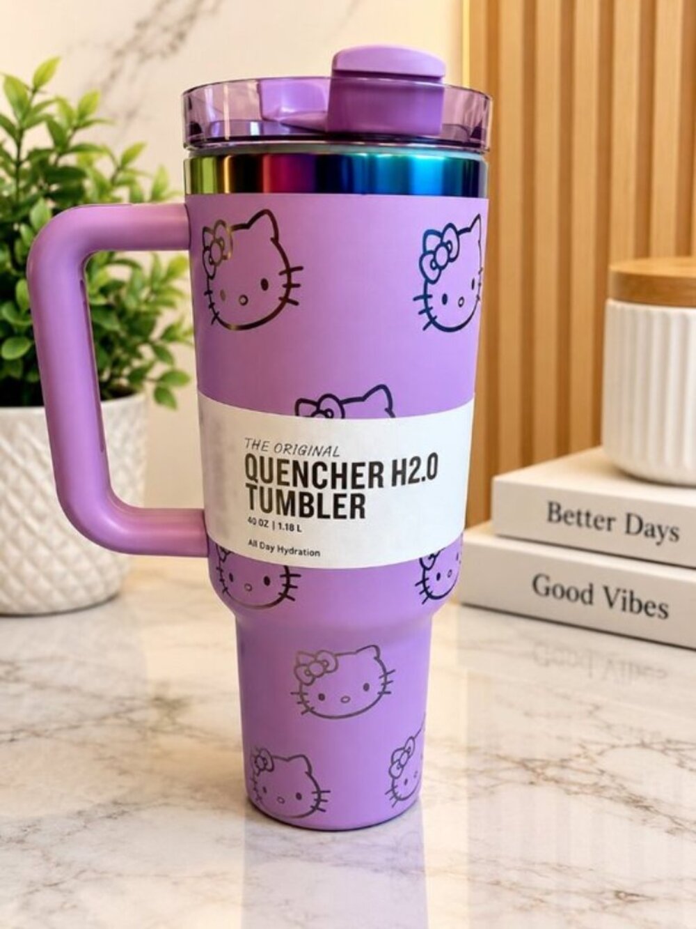 Hello Kitty  Cup Flowstate Tumbler - 40oz - Purple Glitter Limited Edition-